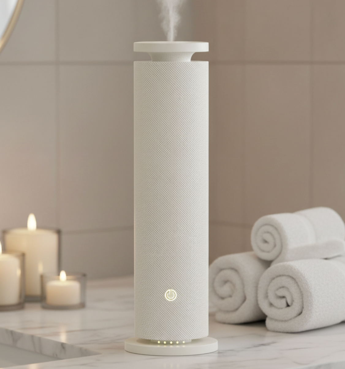 Difusor Sin Agua Torre Insignia de Aromo.mx en acabado blanco.