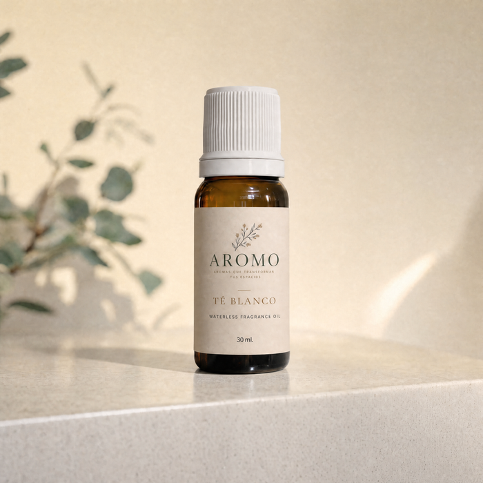 Aceite Aromático Té Blanco de Aromo.mx, botella de 30 ml.
