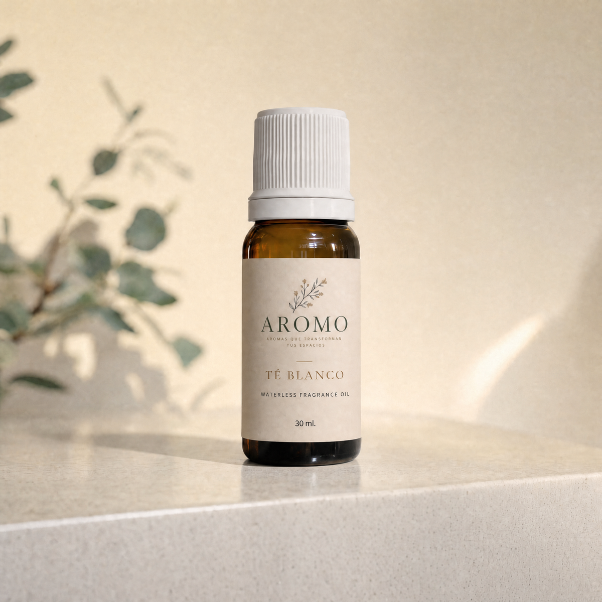 Aceite Aromático Té Blanco de Aromo.mx, botella de 30 ml.